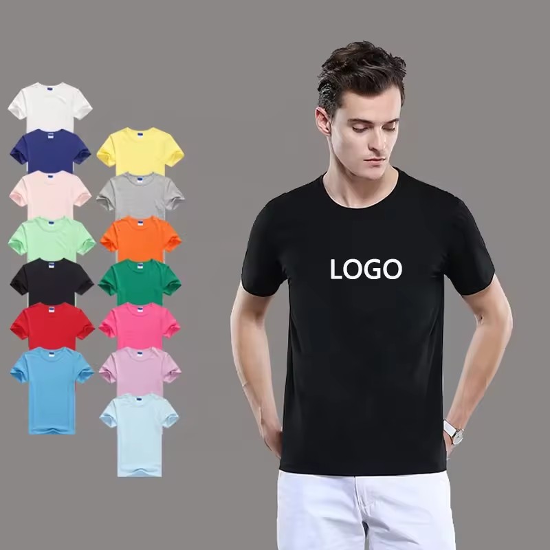 Factory Custom Men's T-shirts Bulk Unisex O Neck Short Sleeve Cotton Tubular Tee Shirt for Men and Women With Printed logo